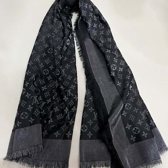 Louis Vuitton Charcoal Monogram Shawl - Picture 1 of 8